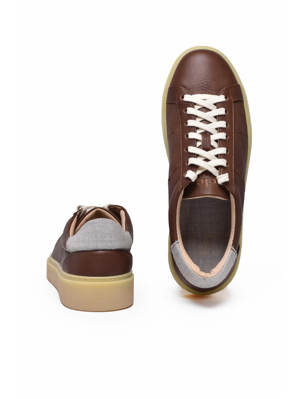 Brown Men Leather Sneakers
