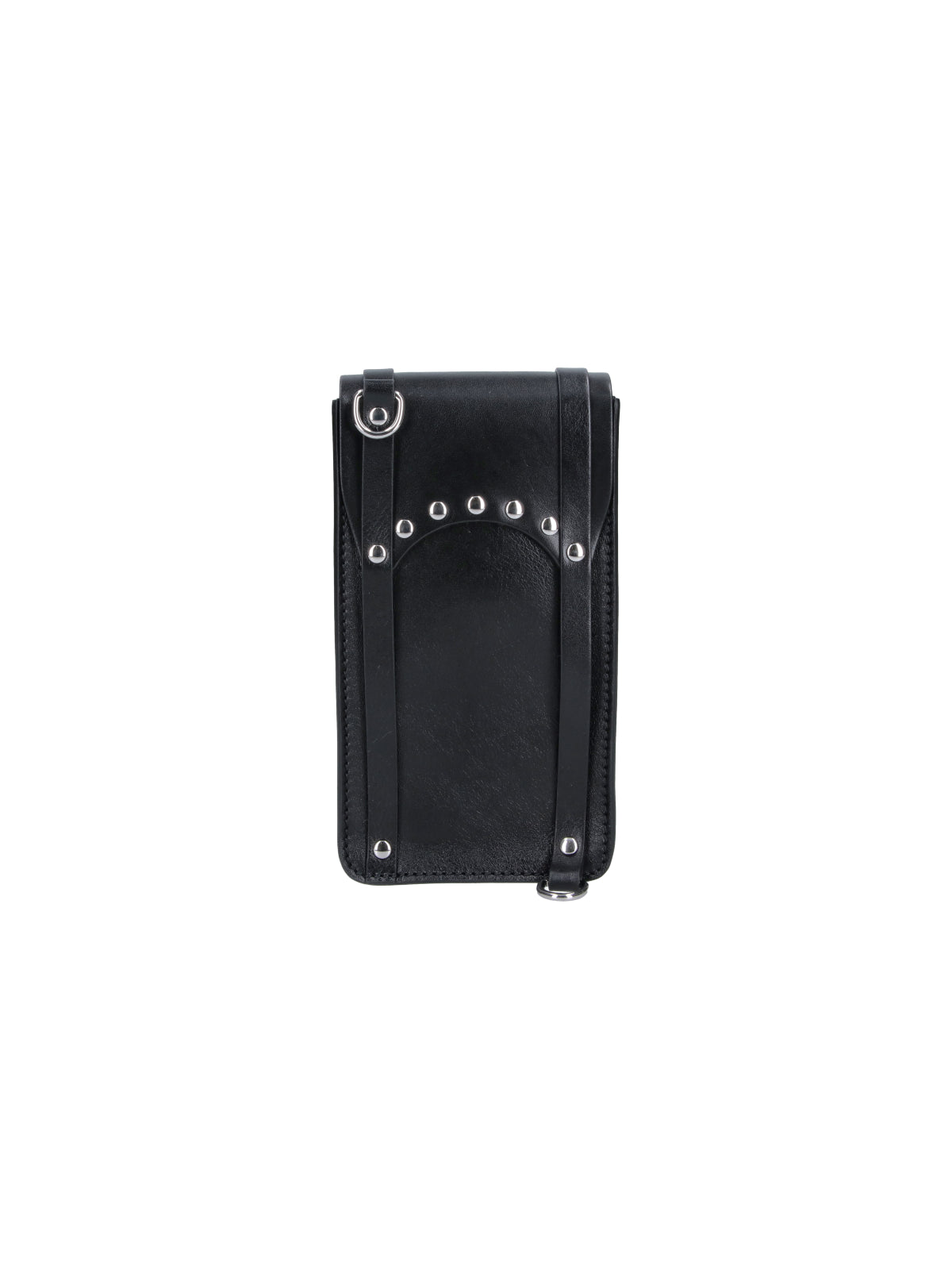 Black Structured Rectangular Flap Bag