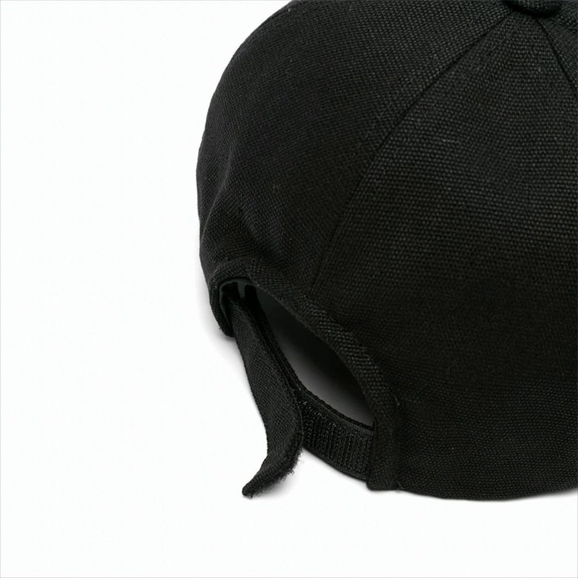 Curved Brim Black Cotton Baseball Cap With Bold Logo