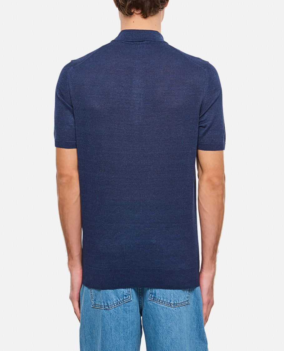 Relaxed-Fit Blue Polo Shirt With Classic Collar