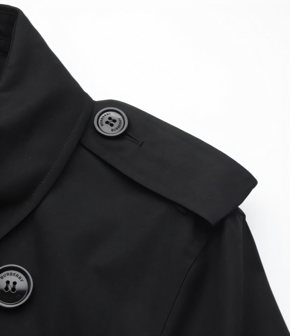 Black Double-Breasted Trench Coat