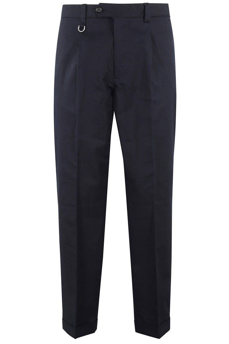 Tailored Blue Trousers With Ankle Cuffs