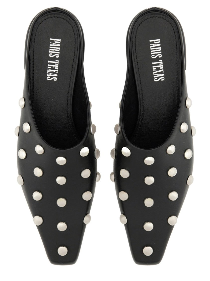 "Bella" Pointed Toe Leather Mules