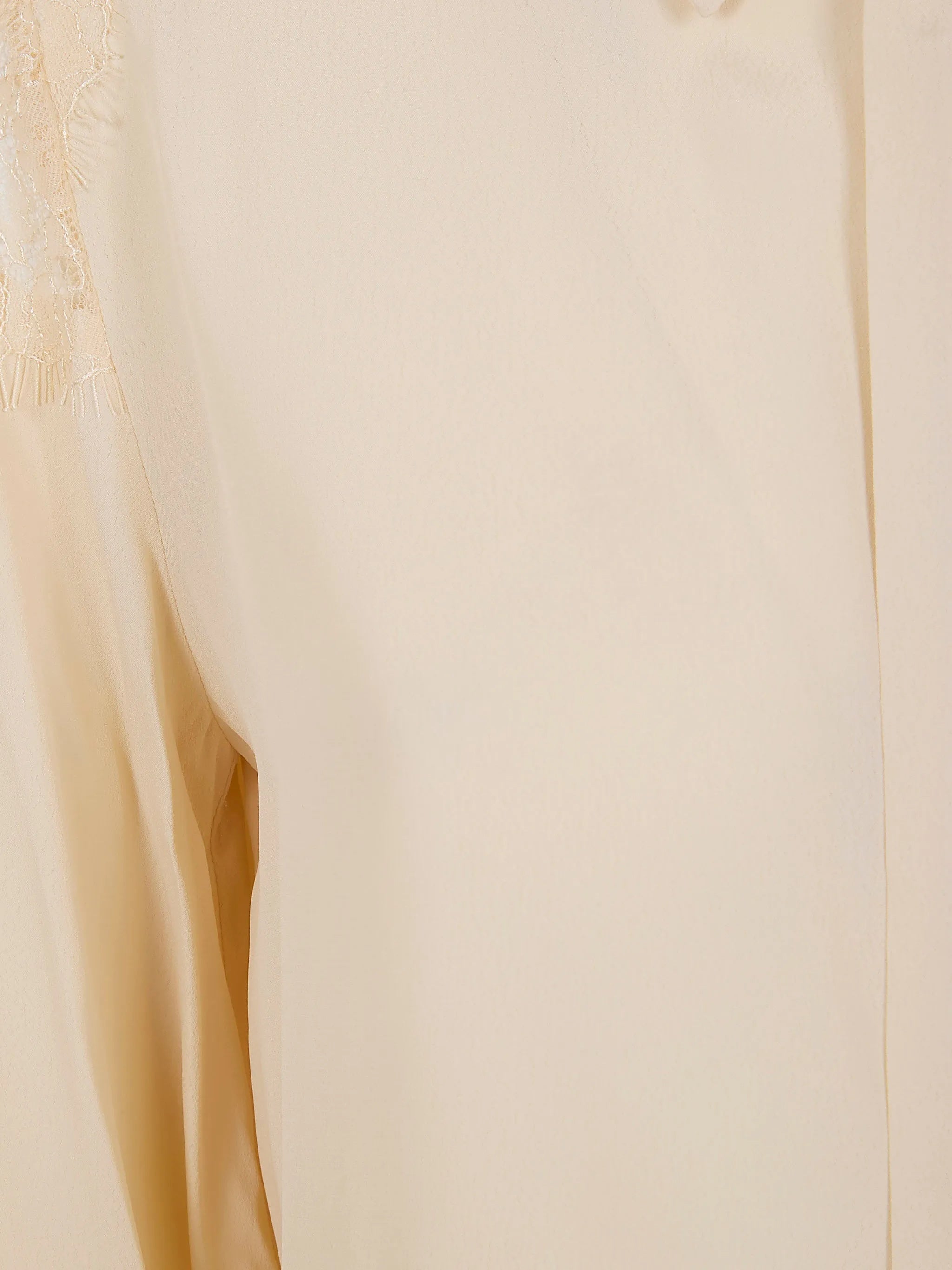 Puffed Sleeve Lace Plain Shirt