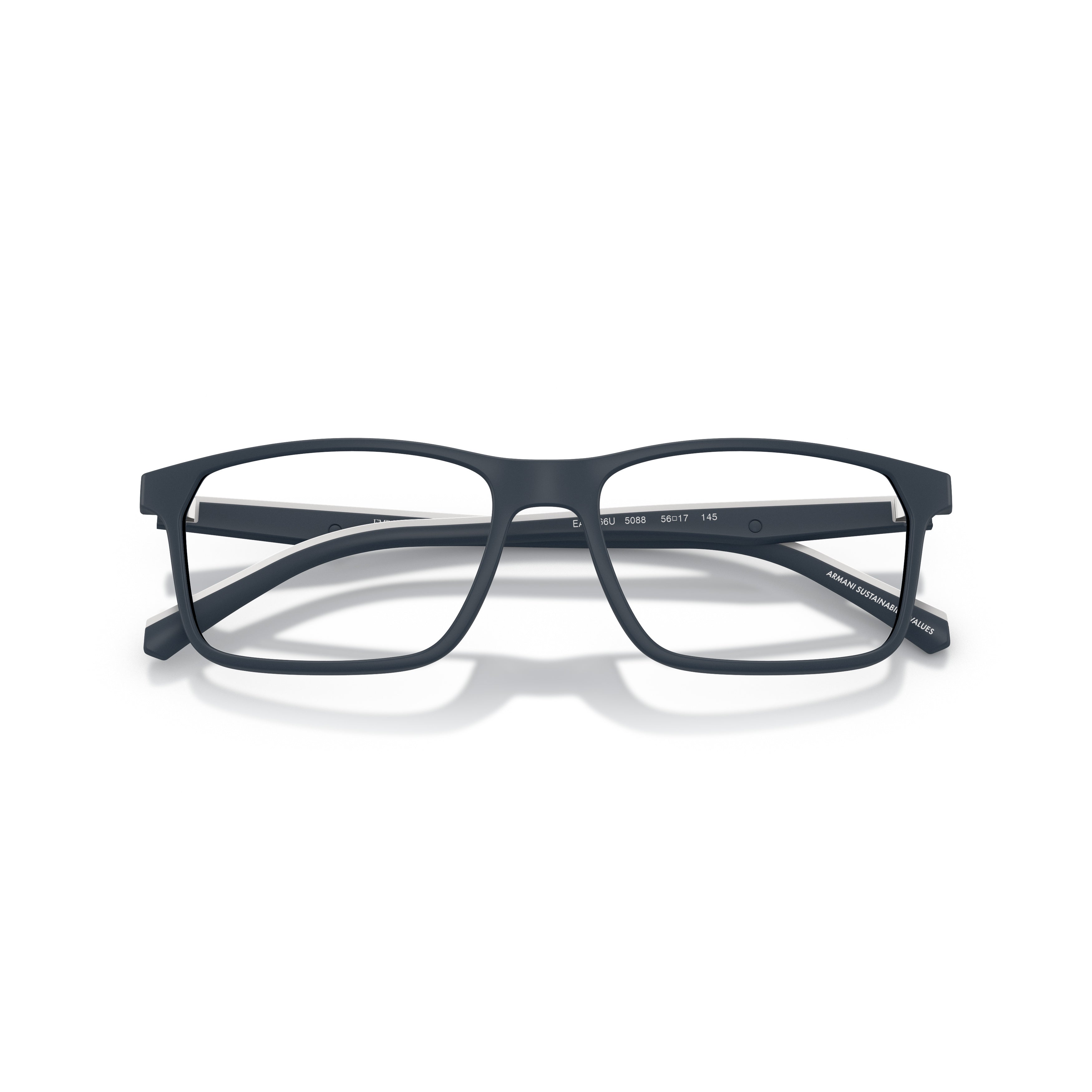 0ea3266u Rectangular Matte Black Eyeglass Frames with Subtle Branding