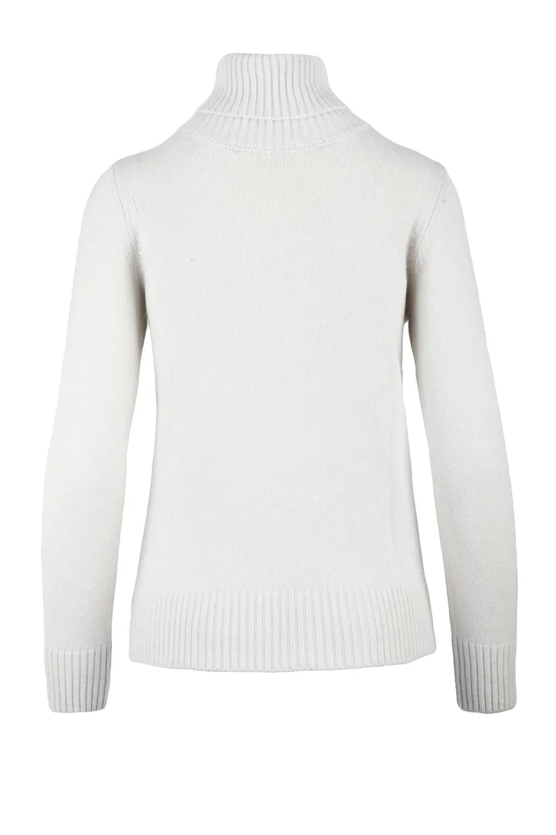 Cashmere Turtleneck Sweater - White