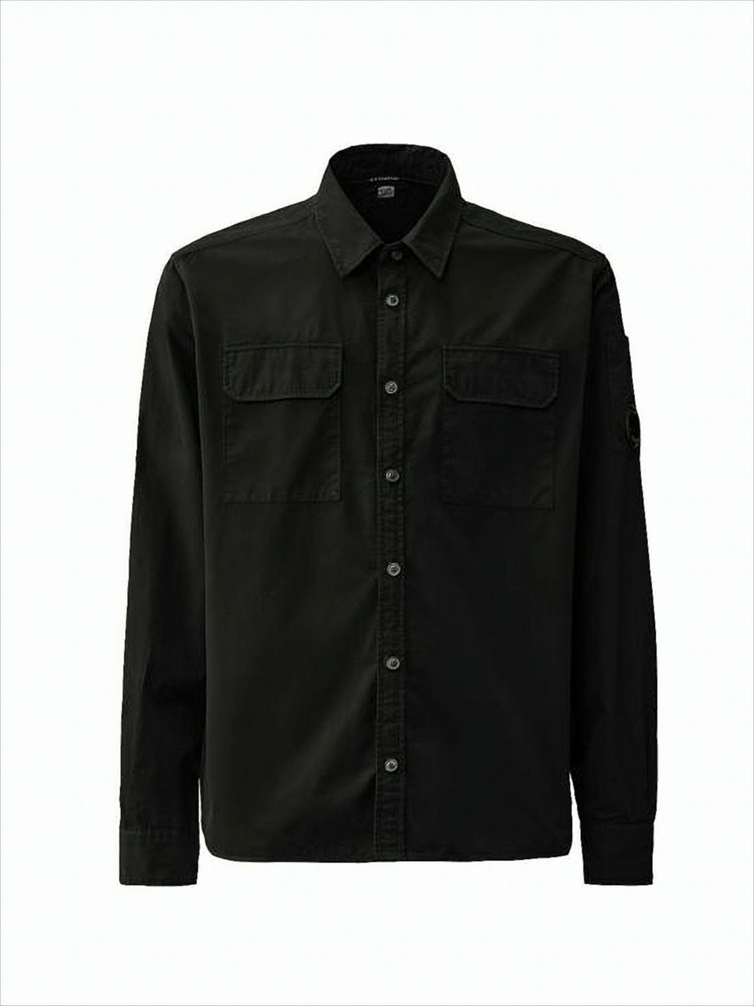 Long-Sleeve Classic Cotton Shirt With Flap Pockets