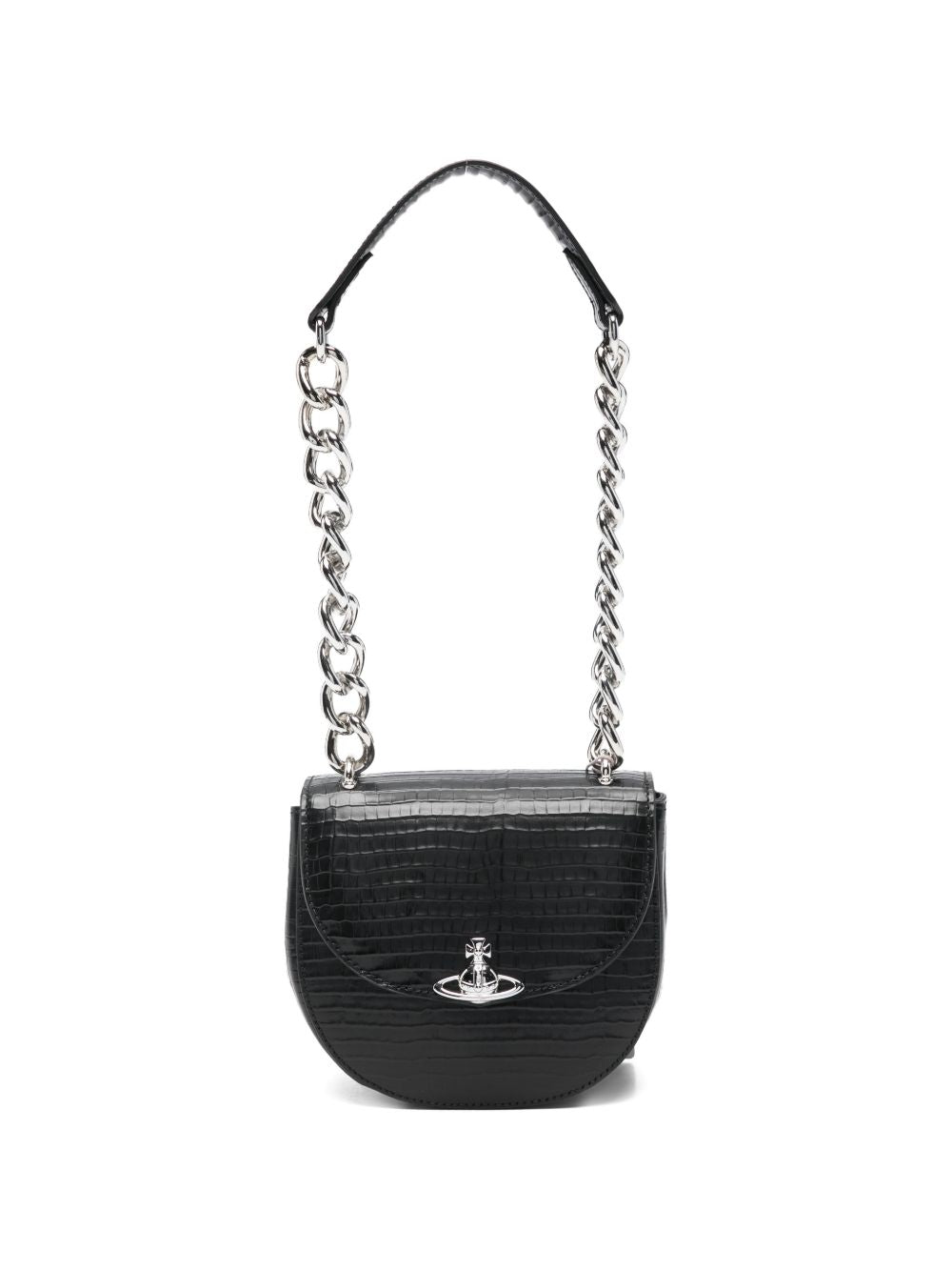 Croc-Embossed Shoulder Bag