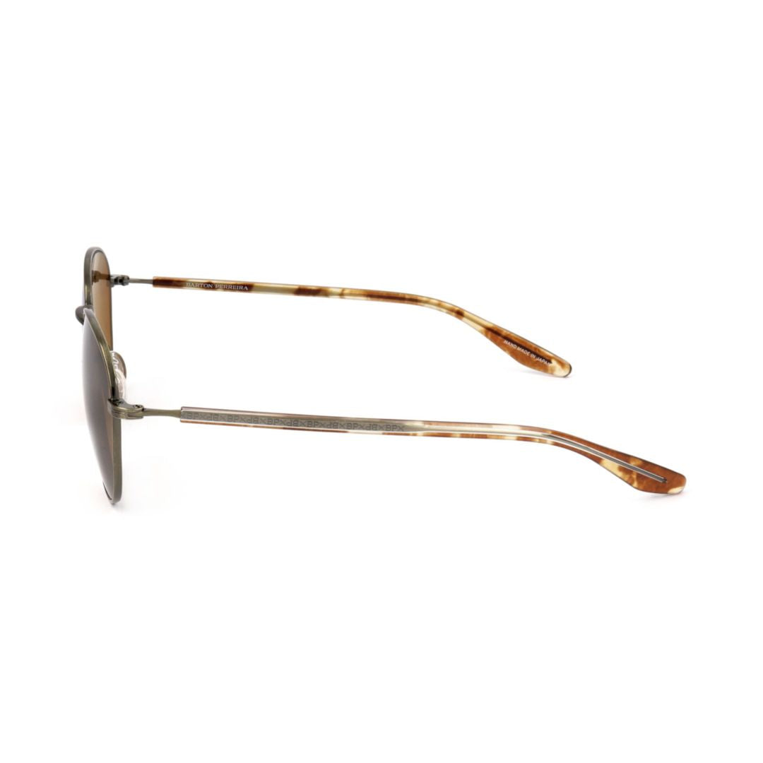 Bp0034 520bm Round Frame Sunglasses with Tortoiseshell Details