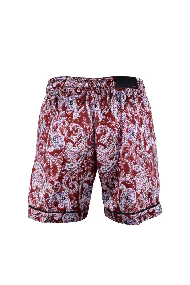 Red Viscose Shorts With Bandana Print