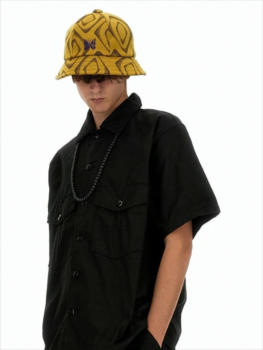 Relaxed Fit Short-Sleeved Shirt With Classic Collar And Chest Pockets
