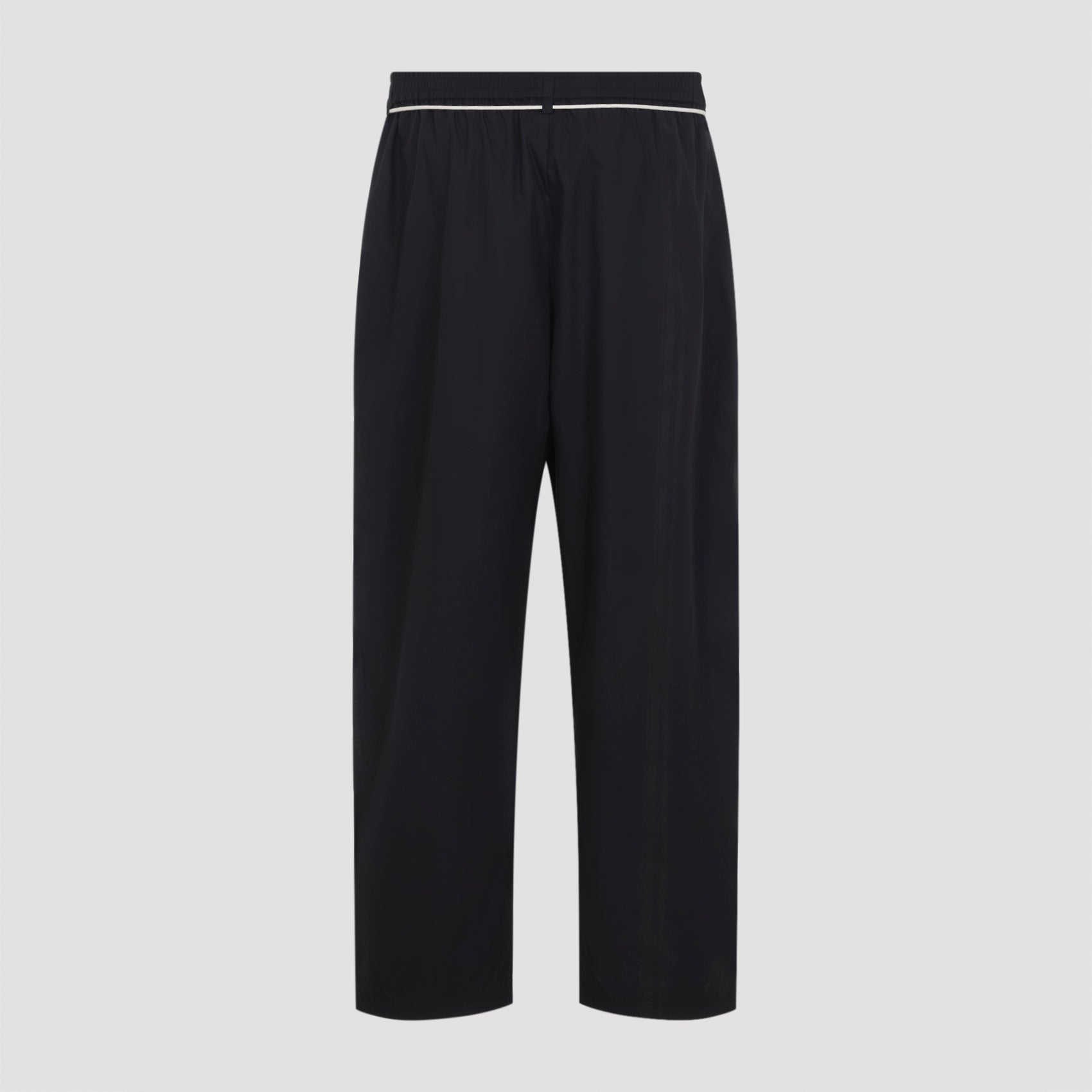 Relaxed Fit Black Trousers with Pleated Front