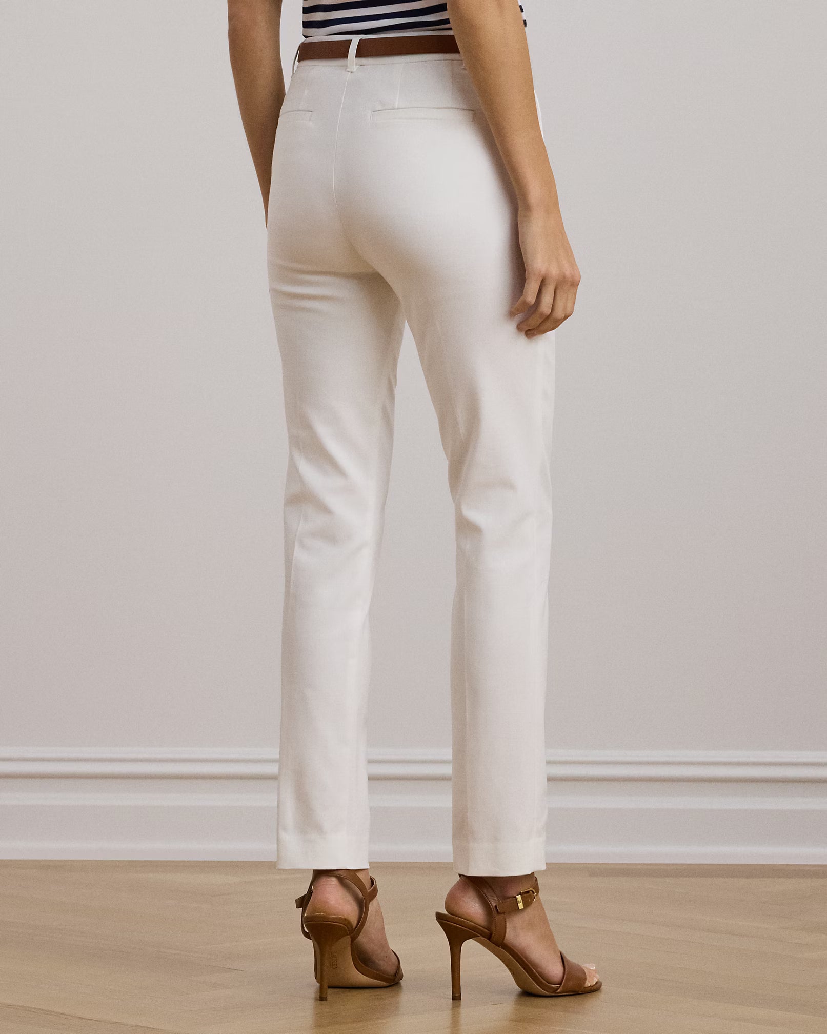 White Lakythia Slim Wool Stretch Trousers