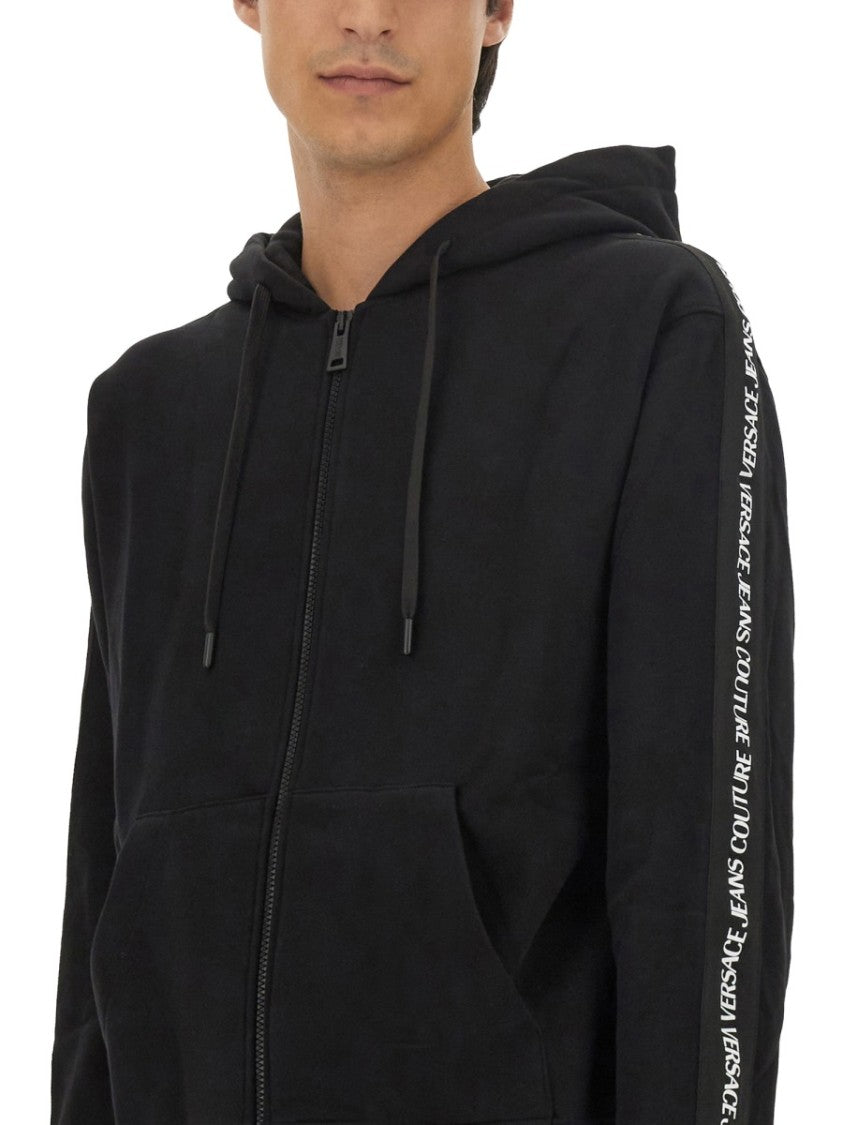 Full-Zip Hoodie With Adjustable Drawstrings And Subtle Branding