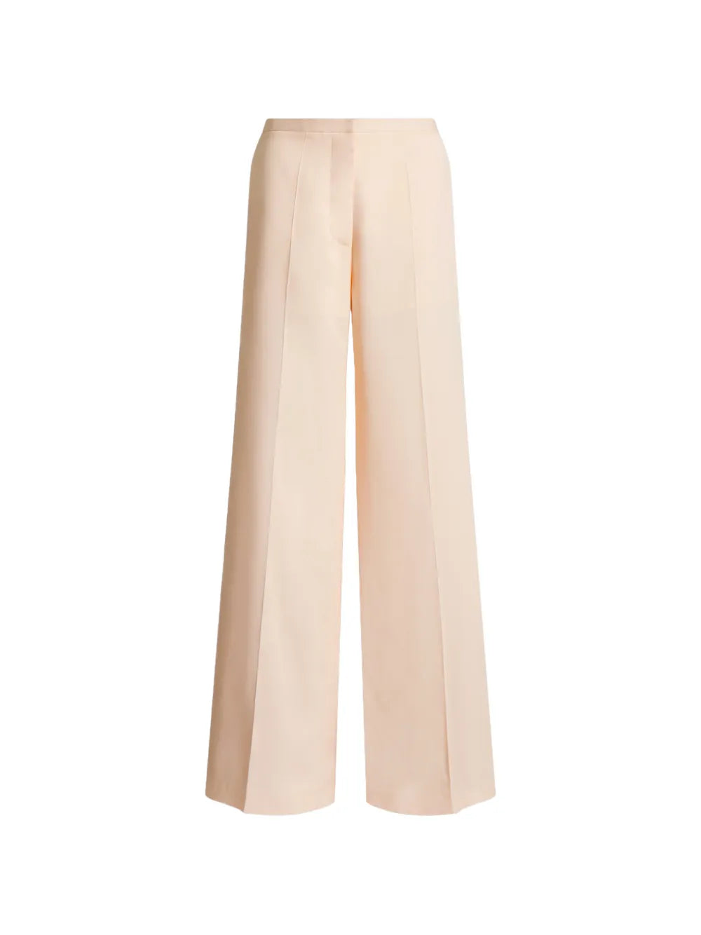 High-Waisted Wide-Leg Pants with Subtle Sheen and Pleated Detailing