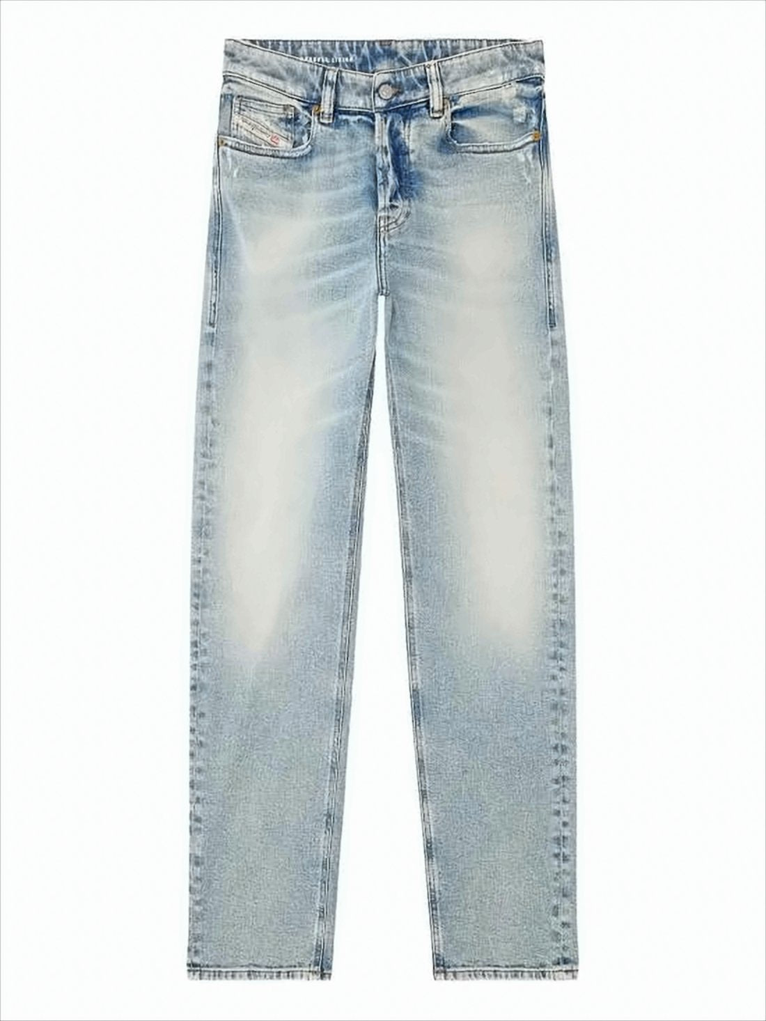 Light-Wash Denim Jeans with Classic Five-Pocket Styling