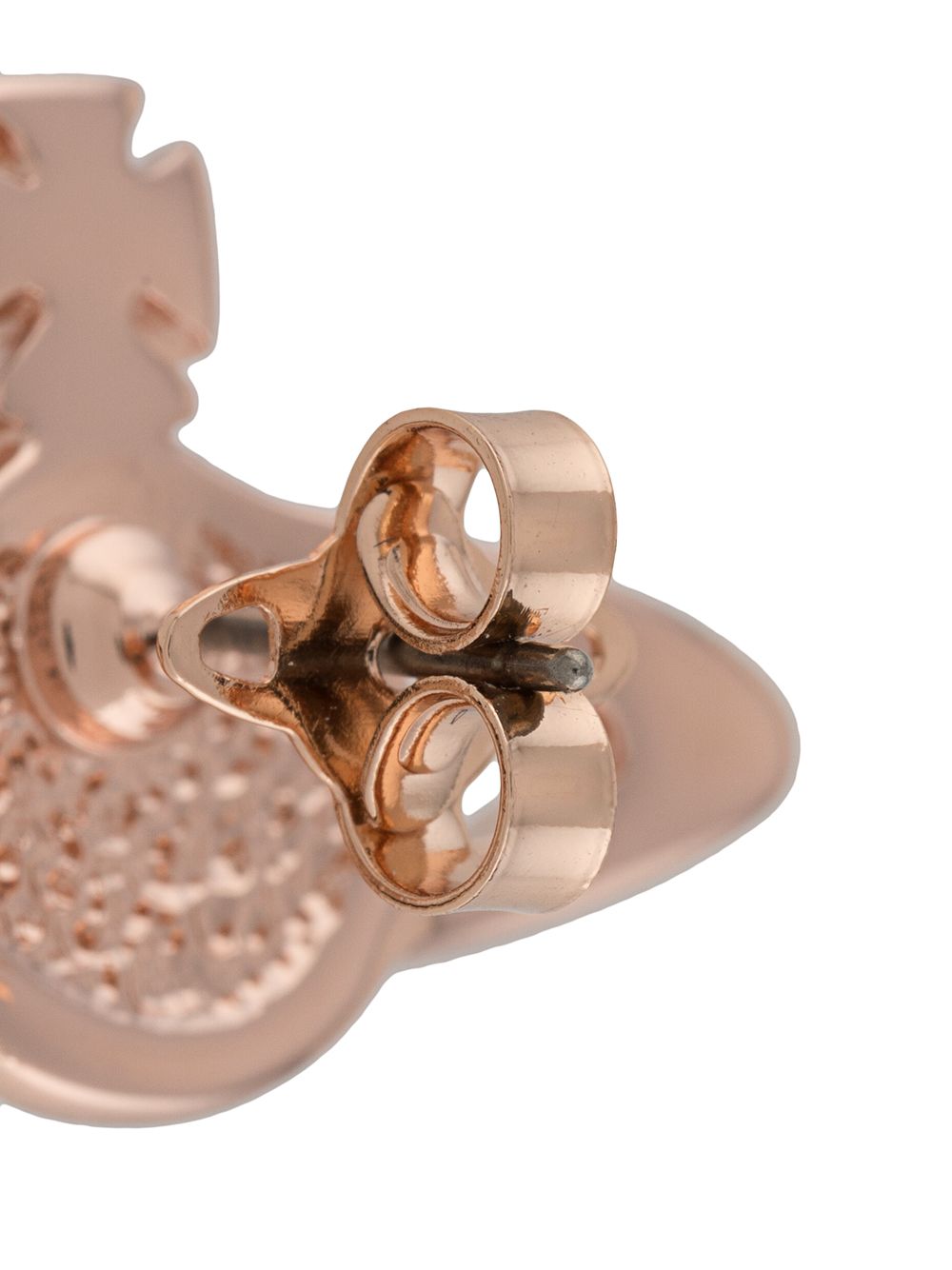 Orb Design Stud Earrings in Pink Gold-Tone Metal
