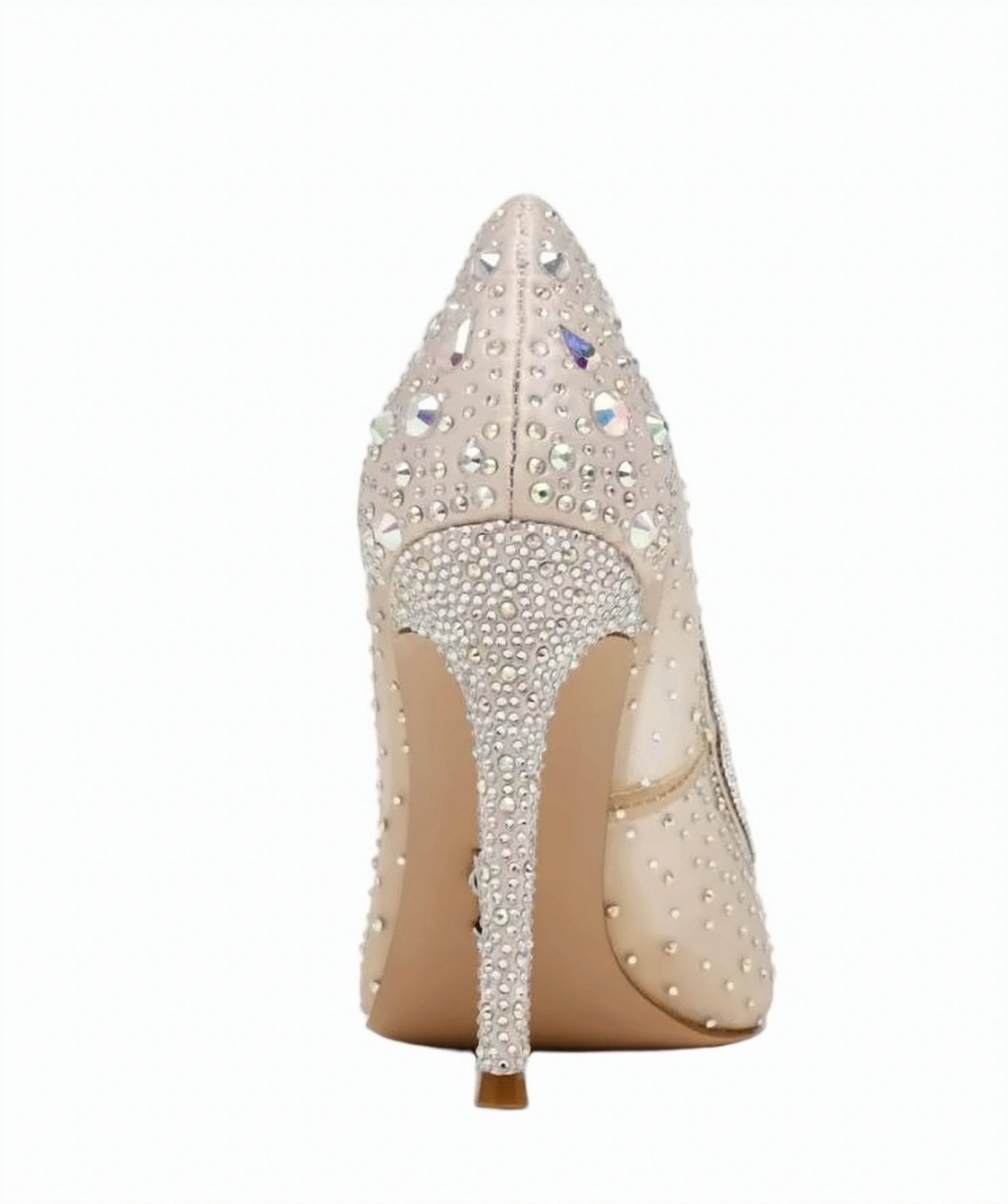 Ivory Encaged Rhinestone Stiletto Pumps