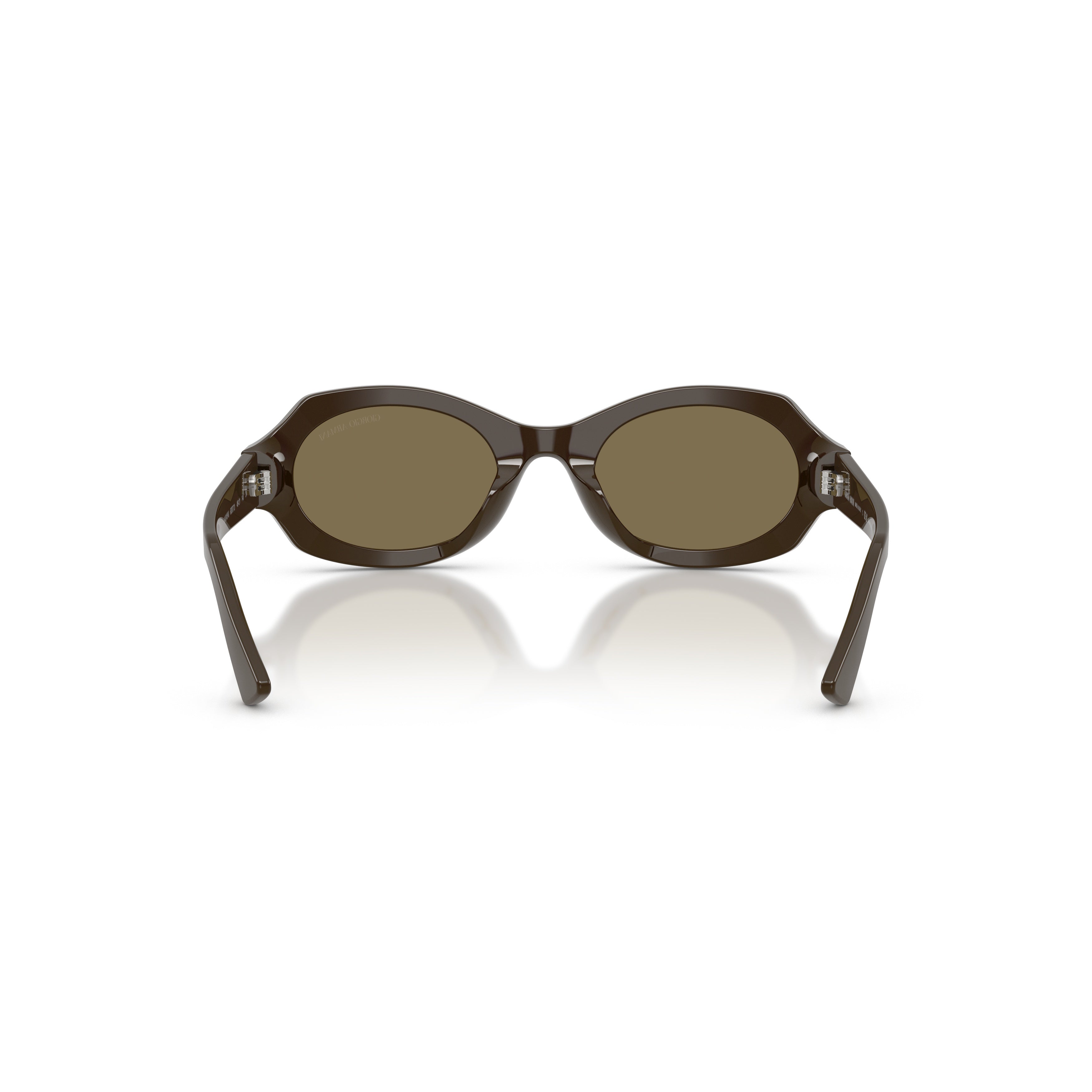 0ar8245hu Oval-Frame Brown Acetate Sunglasses with Geometric Detail