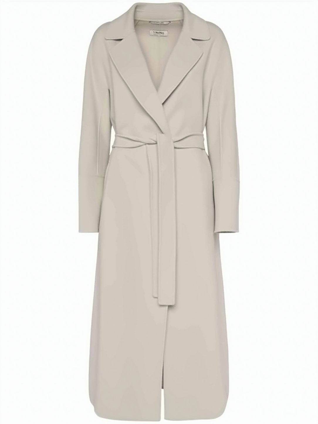 Long Tailored Wool Coat with Wrap Design