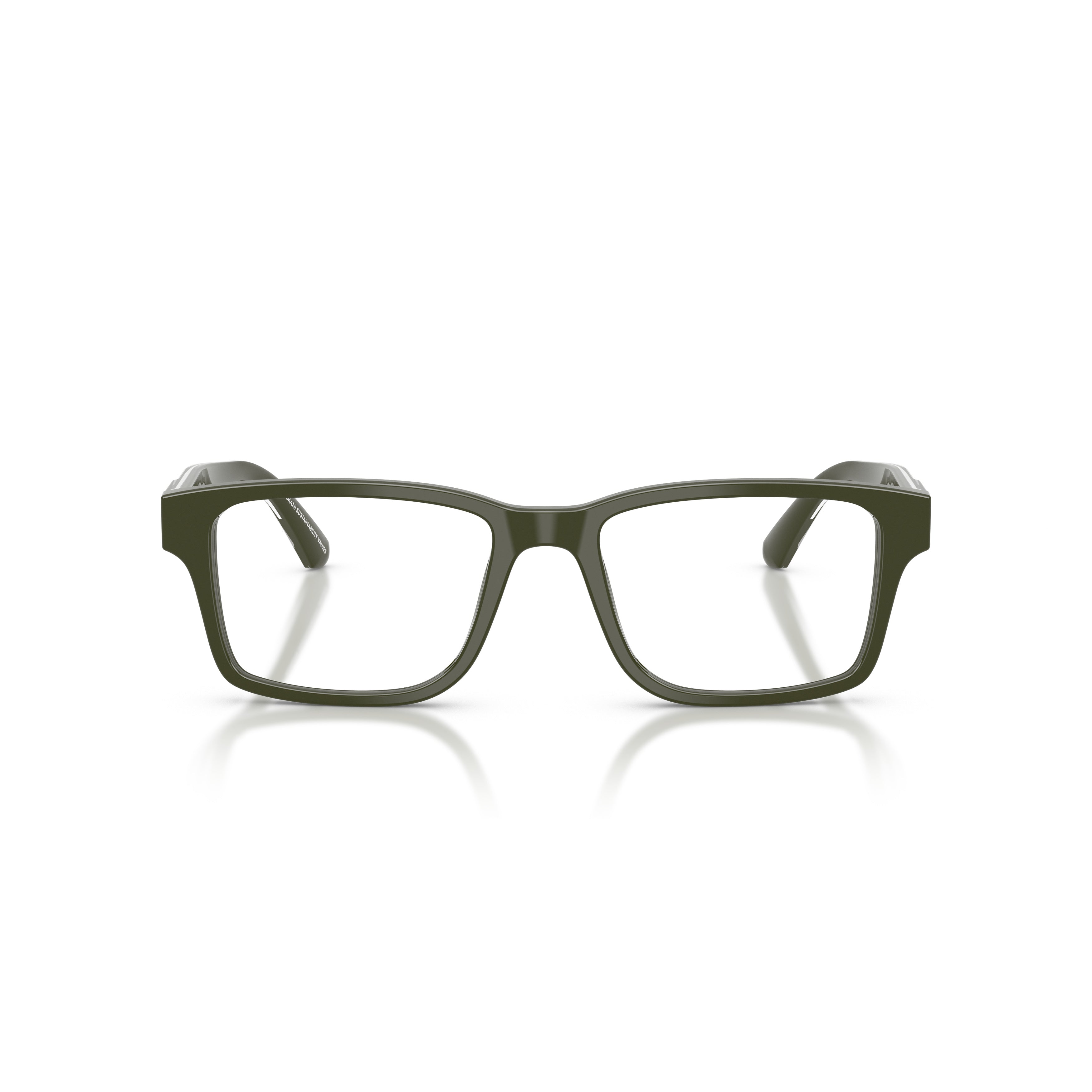 0ea3271 Rectangular Olive Green Eyeglasses with Metallic Accents
