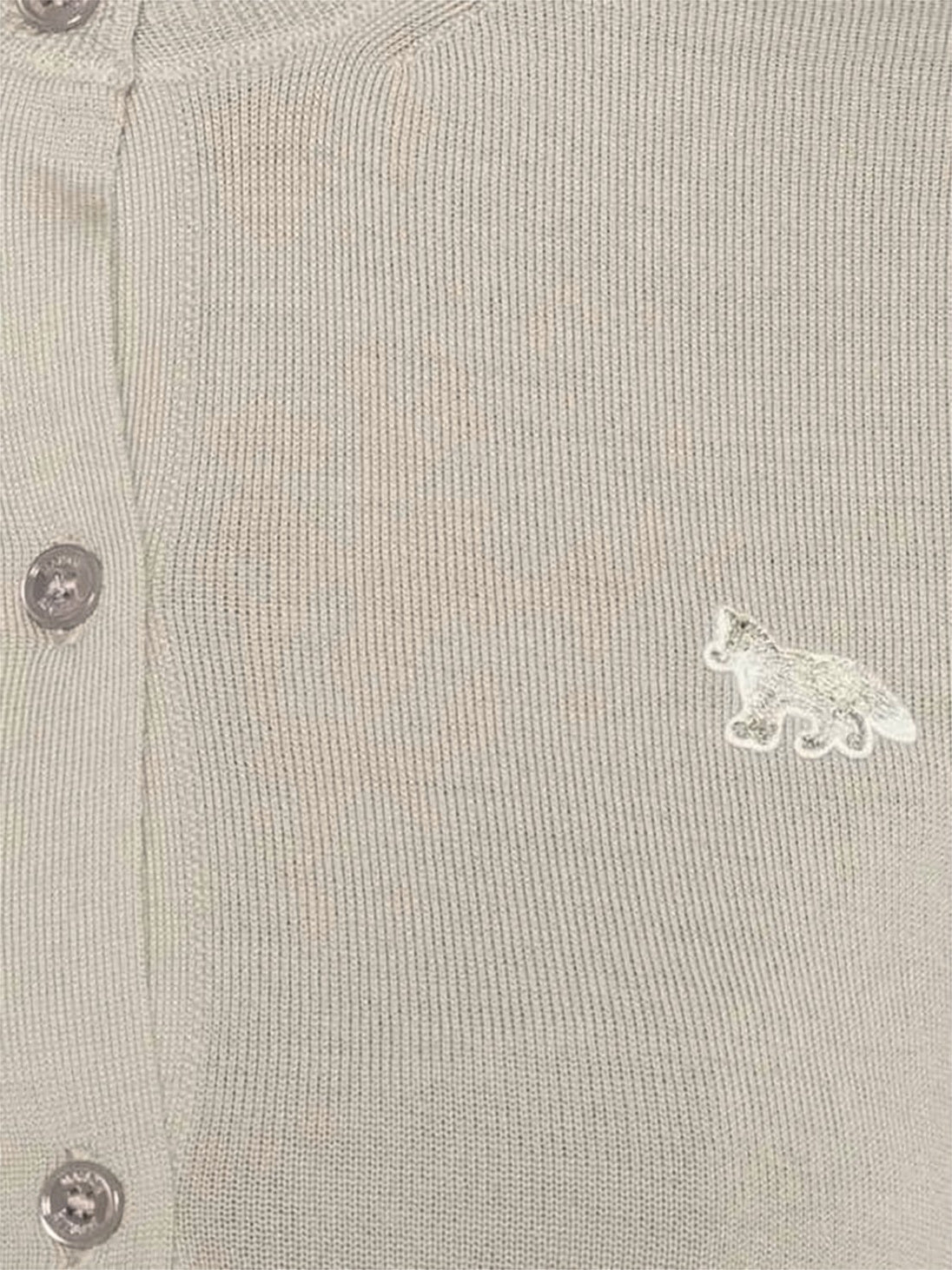 Navy Lightweight Wool Fox Logo Cardigan
