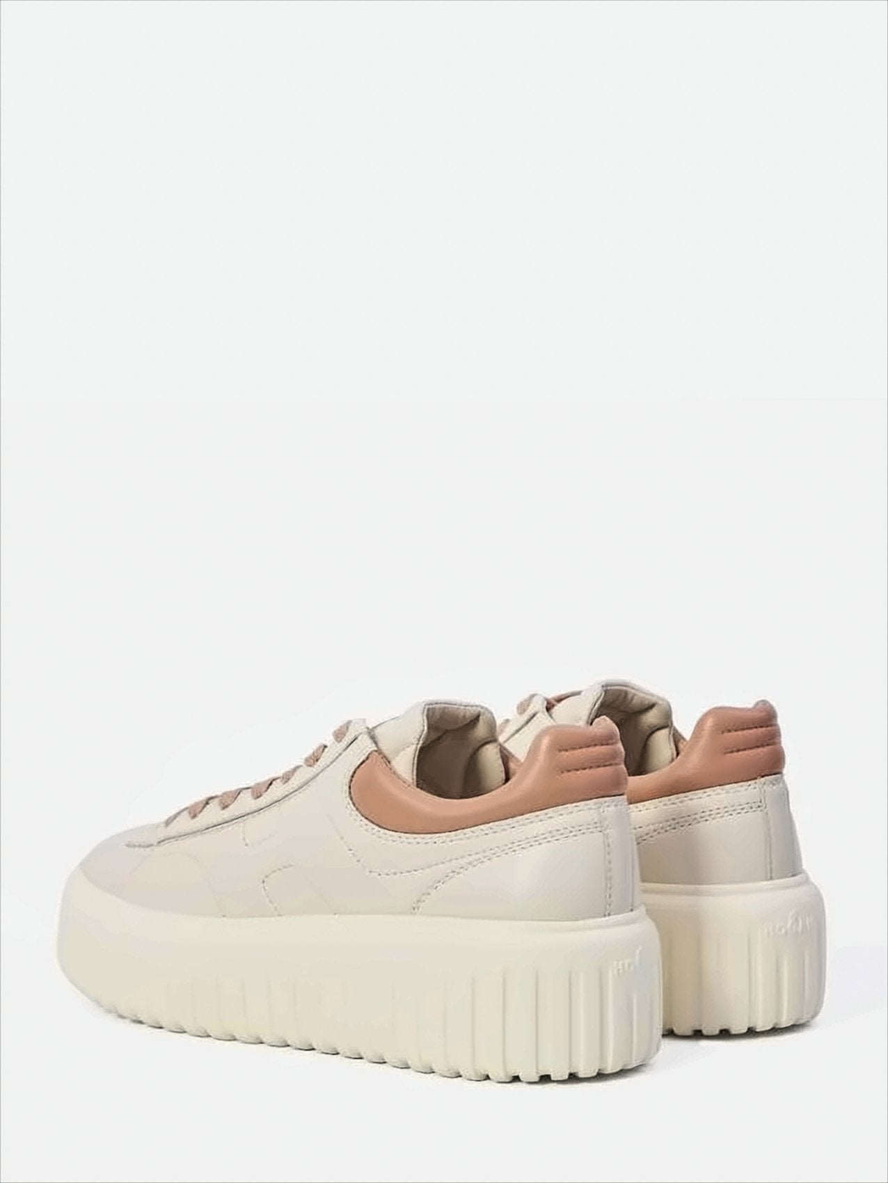 Ivory Leather Lace-Up H-Stripes H Shoes