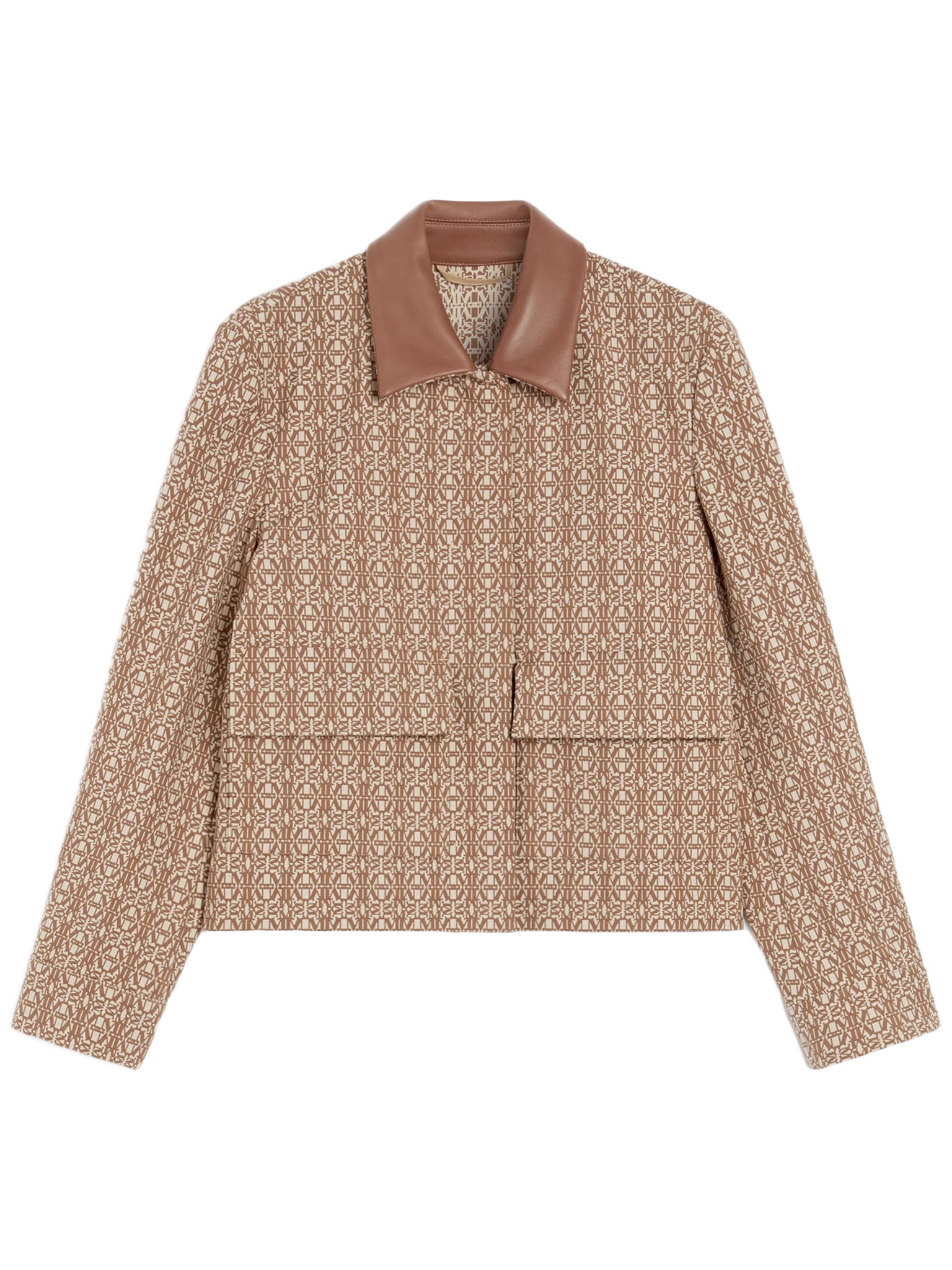 Cropped Jacket With Geometric Pattern