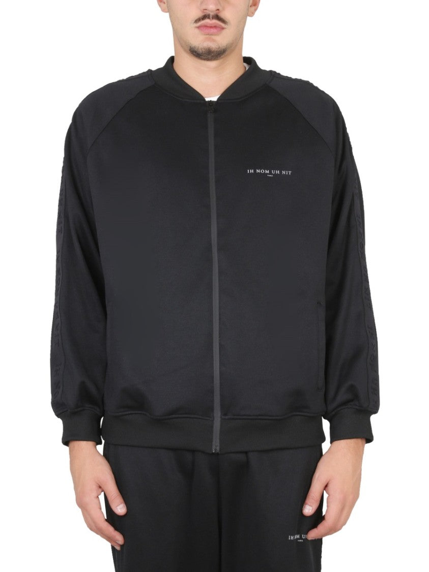 Ribbed Neck Zipper Closure Sports Jacket