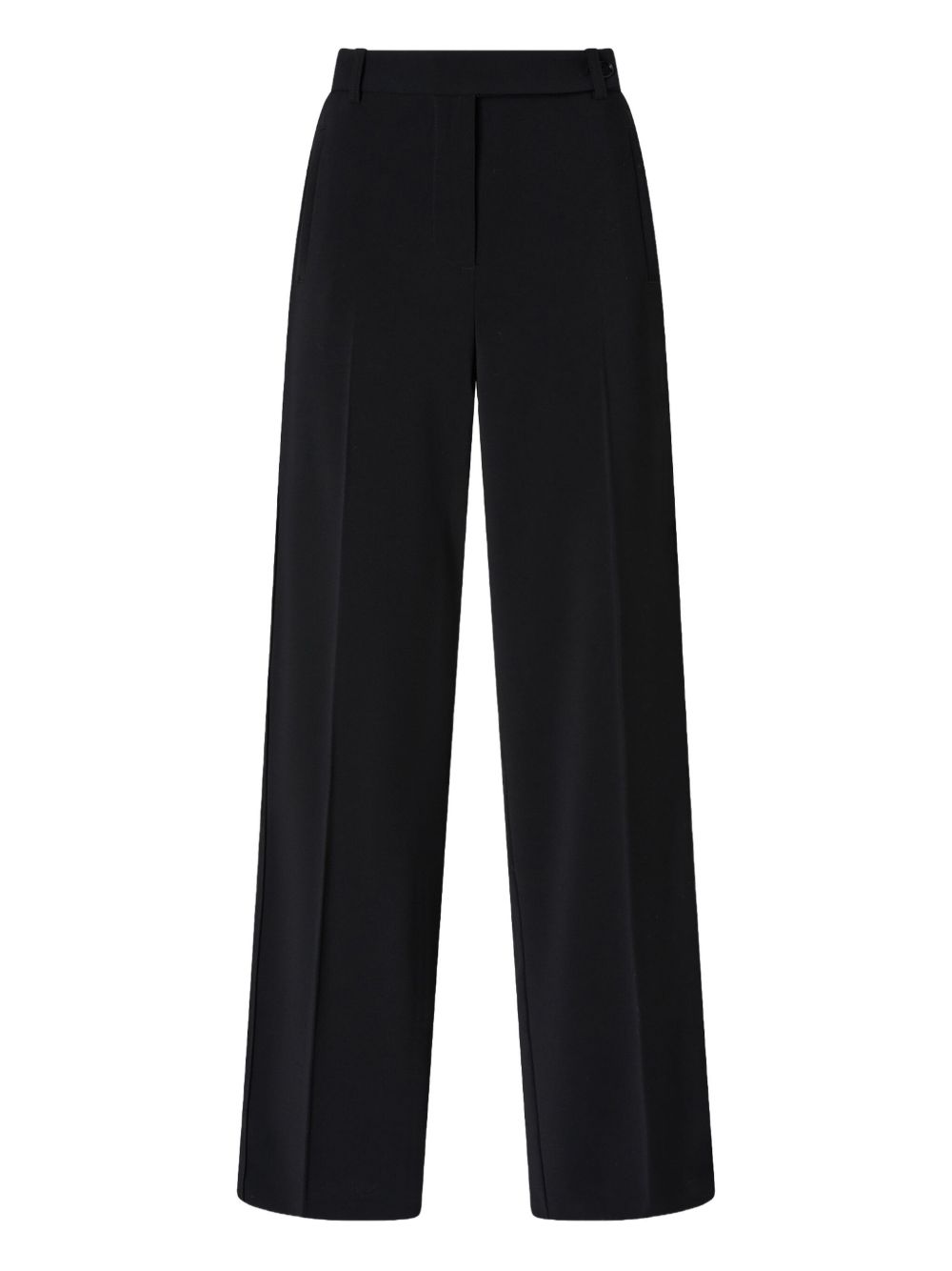 Straight-Leg Trousers In Black Stretch Crepe