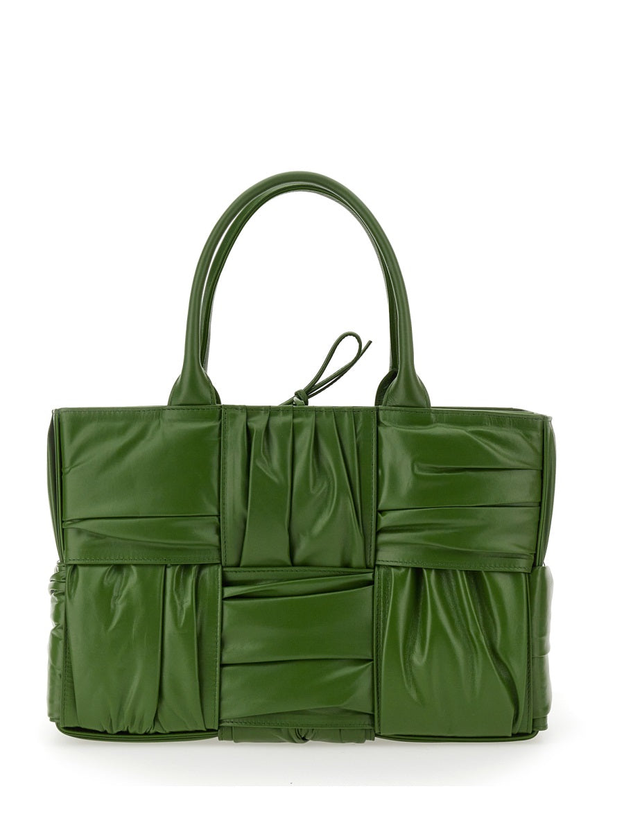 Textured Green Calfskin Small Bow Tote Bag
