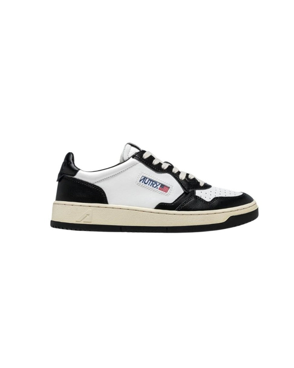 Bicolor Low Sneakers With Padded Collar And Cushioned Insole