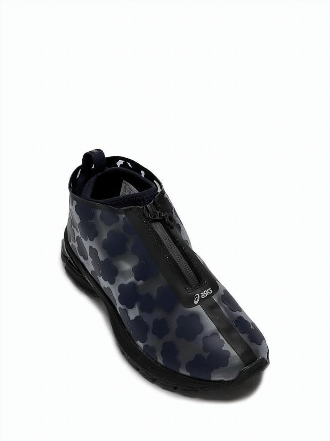 Glossy Low-Profile Sneakers with Floral Accent