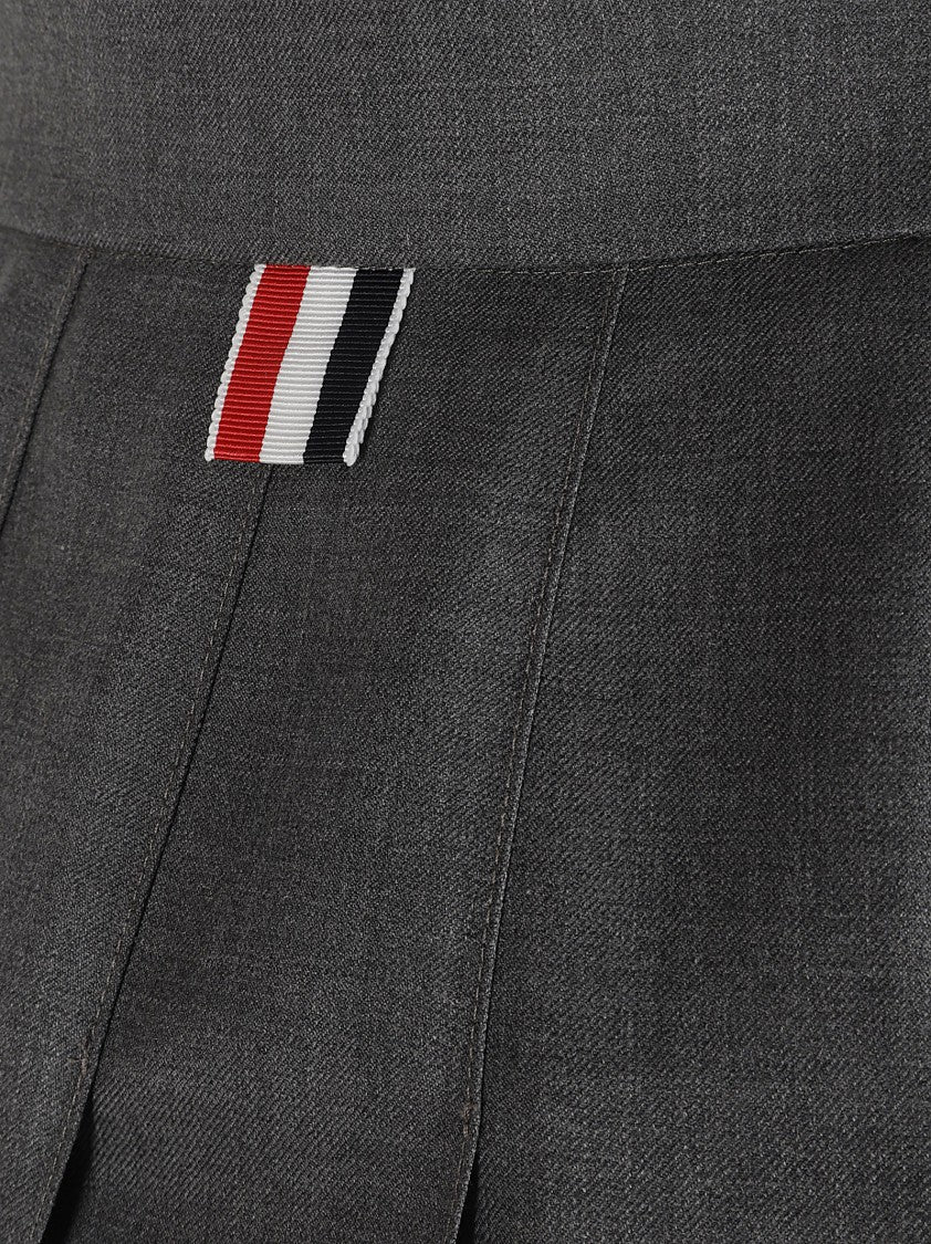 Pleated Tailored Skirt With Structured Waistband