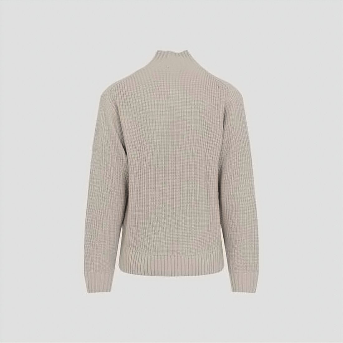 Half-Zip Chunky Knit Sweater with Ribbed Collar