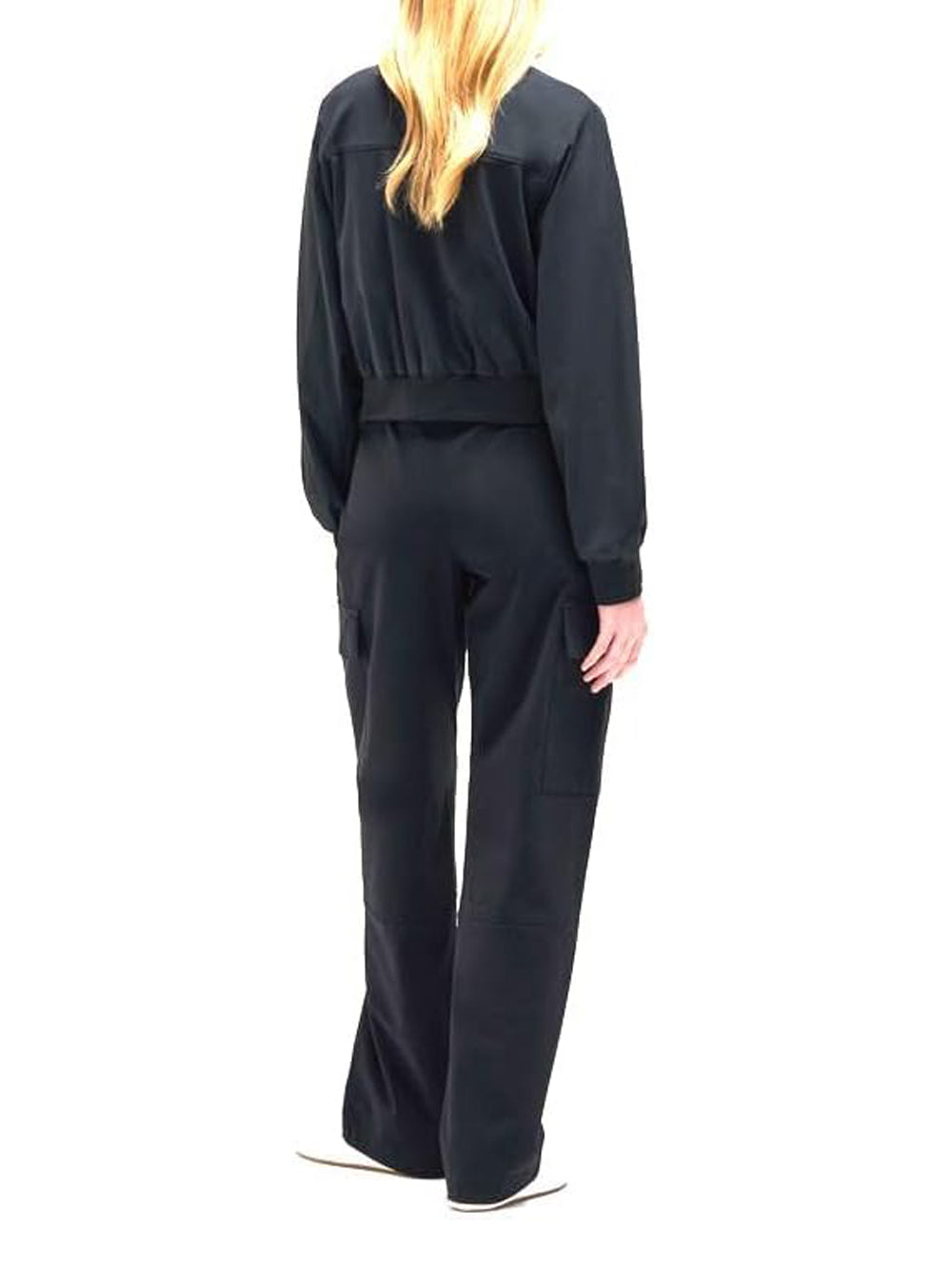 Cropped Black Bomber Jacket
