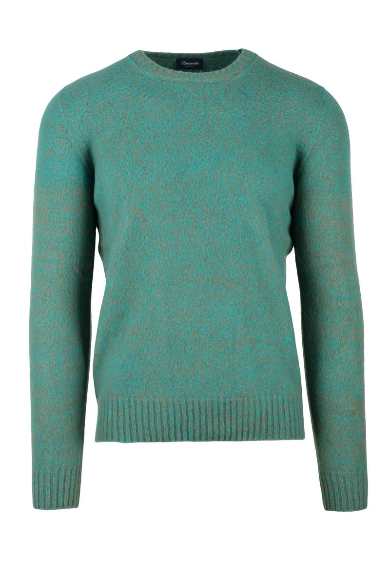 Crew Neck Wool Sweater - Green