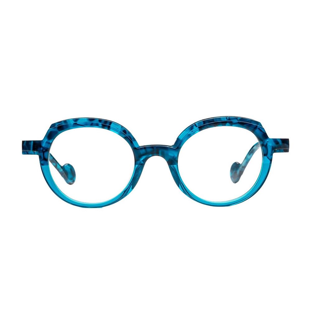 Halma Compact Round Sunglasses In Speckled Turquoise Acetate