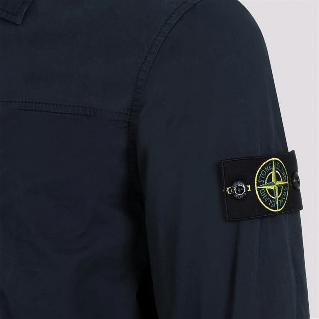 Structured Blue Jacket With Front Zipper Closure