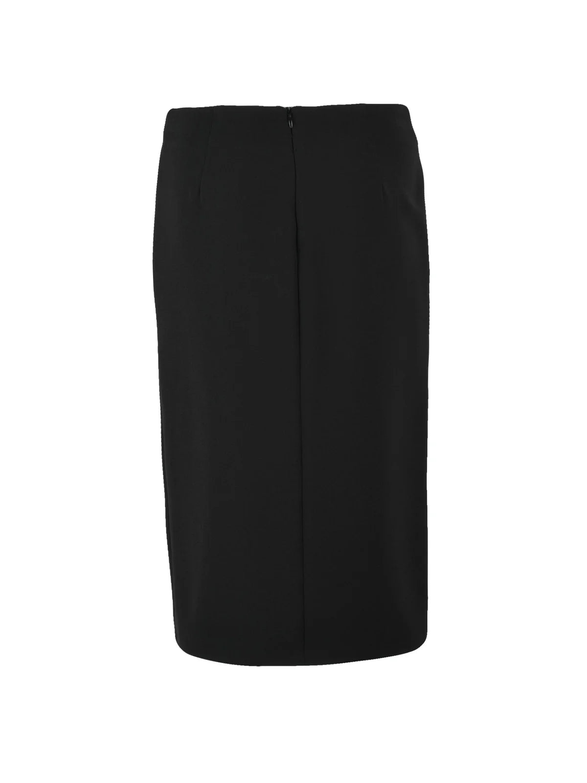 Black Midi Polyester Elastane Skirt