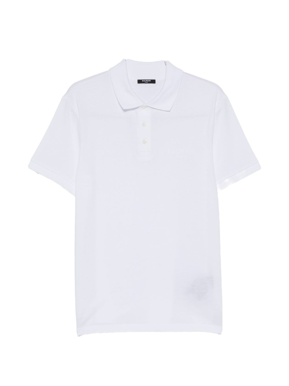 White Piqué Texture Embroidered Logo Polo