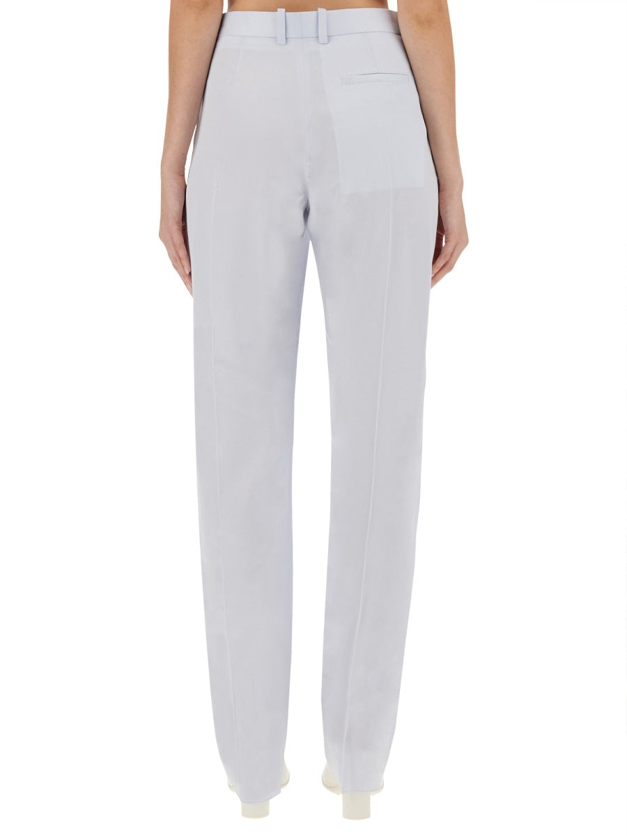 Wide Leg Straight Cut Pants with Flowing Drape