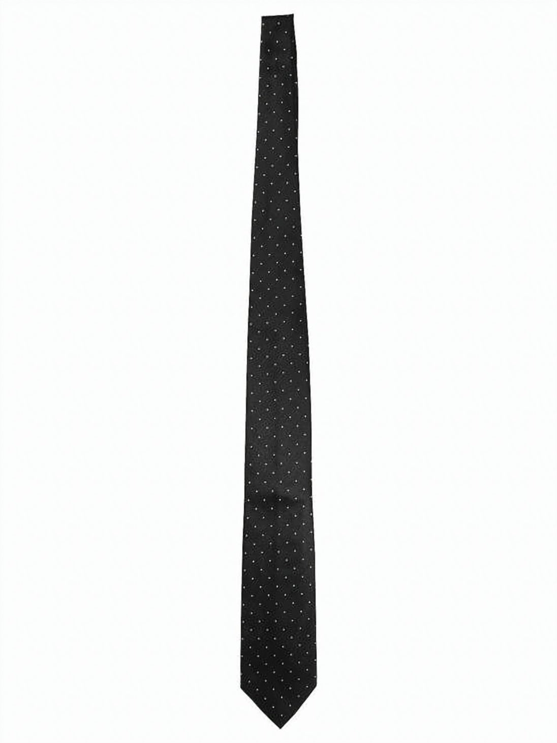 Narrow Silk Tie With Subtle Polka Dot Pattern