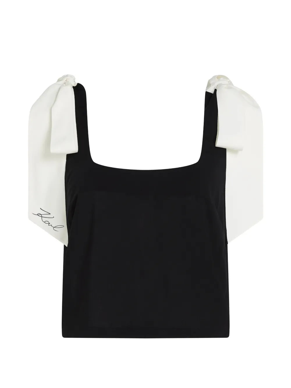 Cropped Black Top with Square Neckline