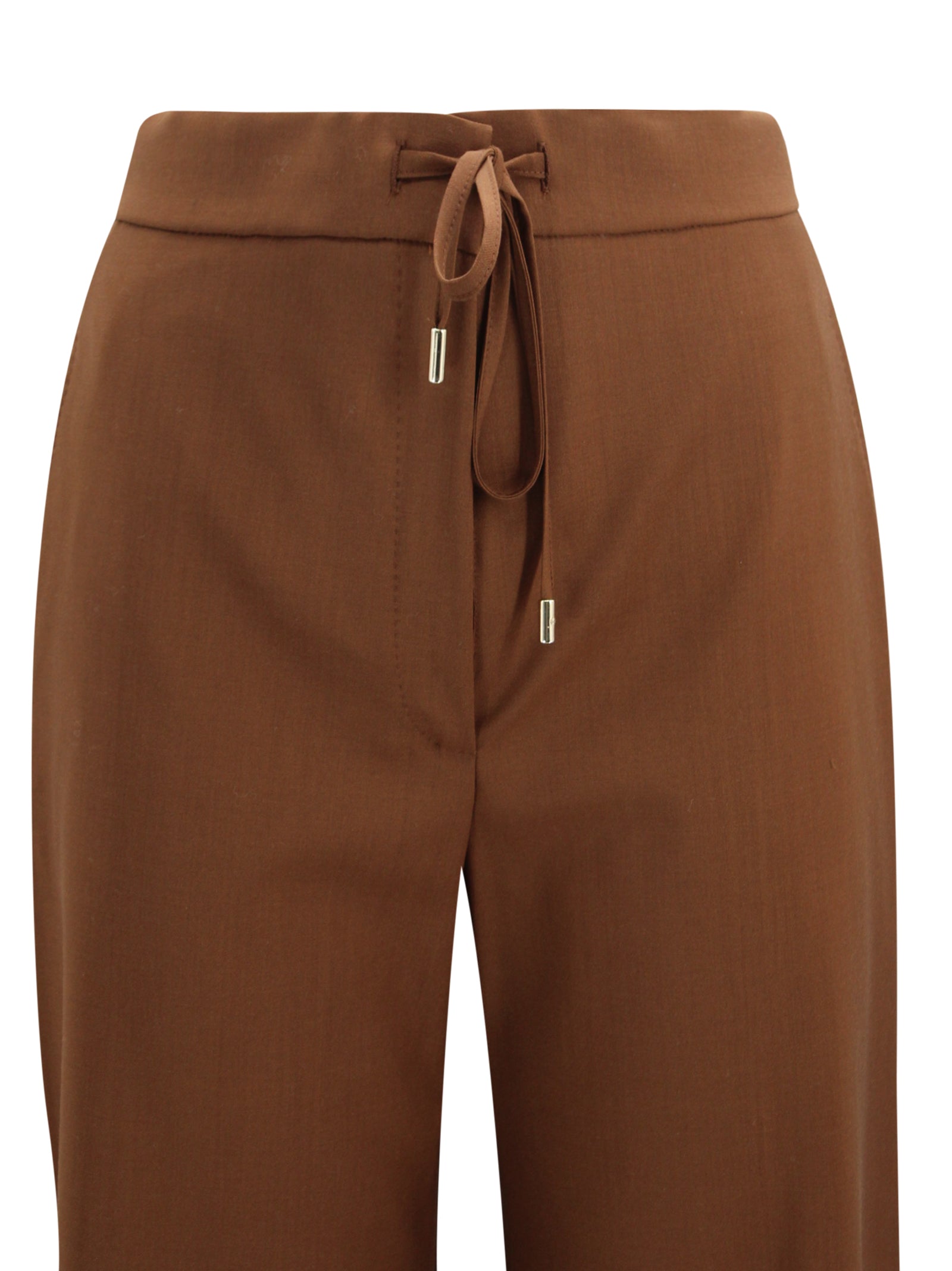 Wide-Leg Cropped Pants with High Waist