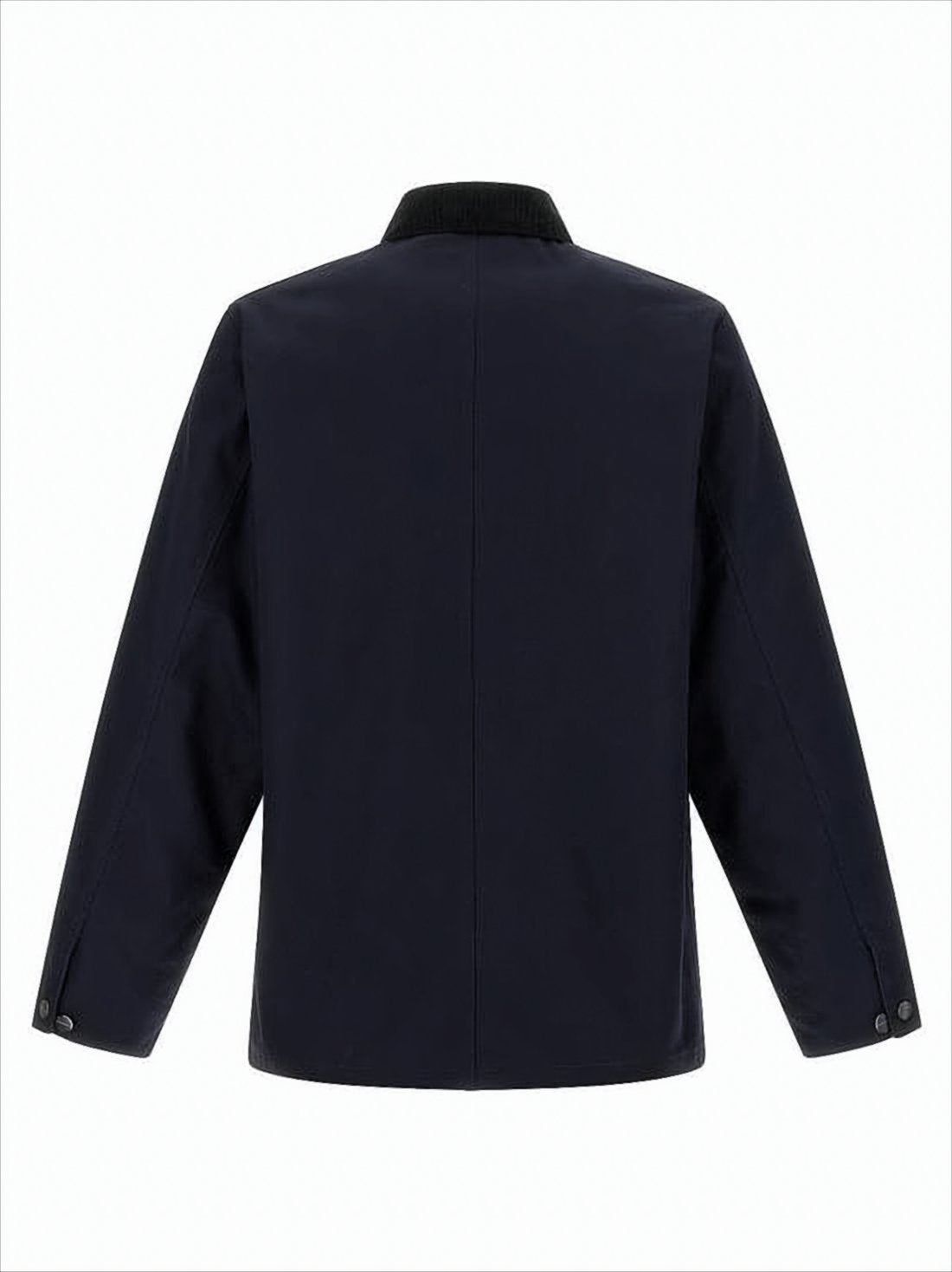 Sturdy Button-Up Coat With Corduroy Collar