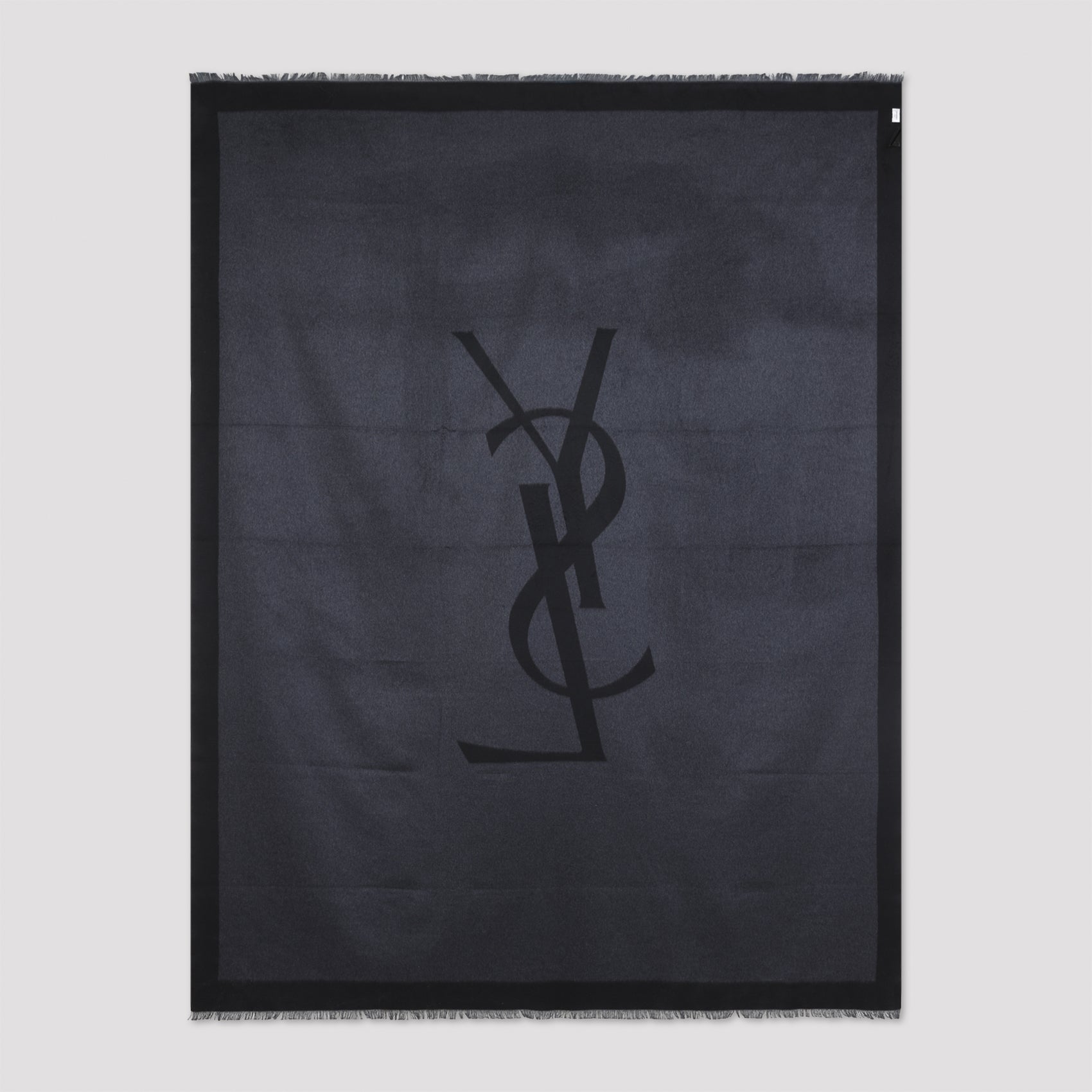 Large Rectangular Black Silk Scarf