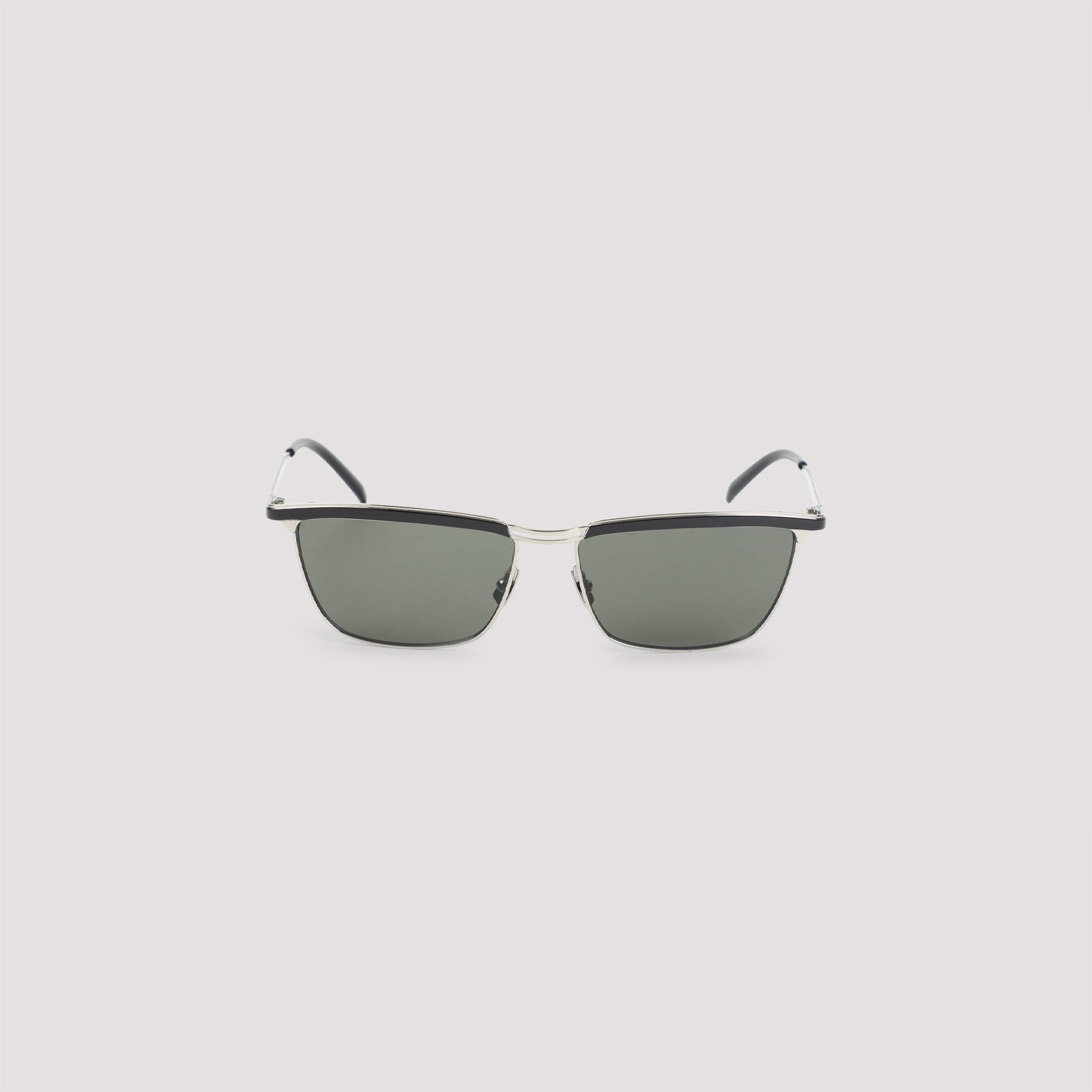 Rectangular Metallic Frame Sunglasses with Dark Lenses