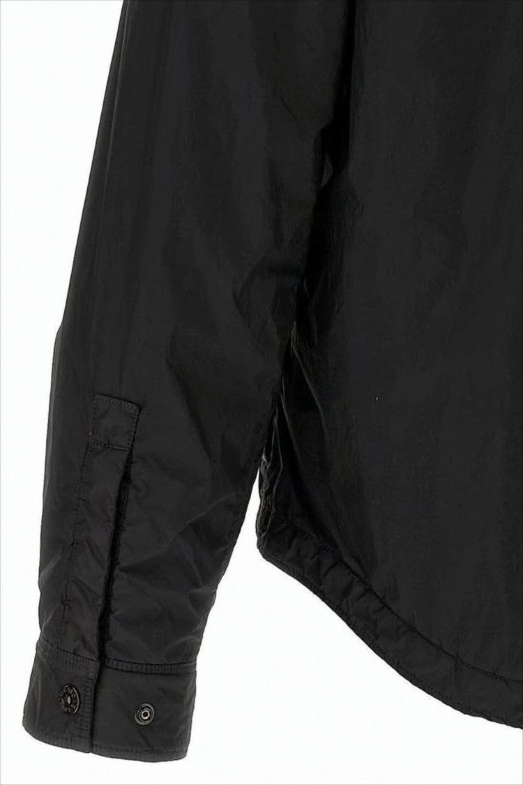 Lightweight Nylon Jacket with Classic Collar and Signature Patch