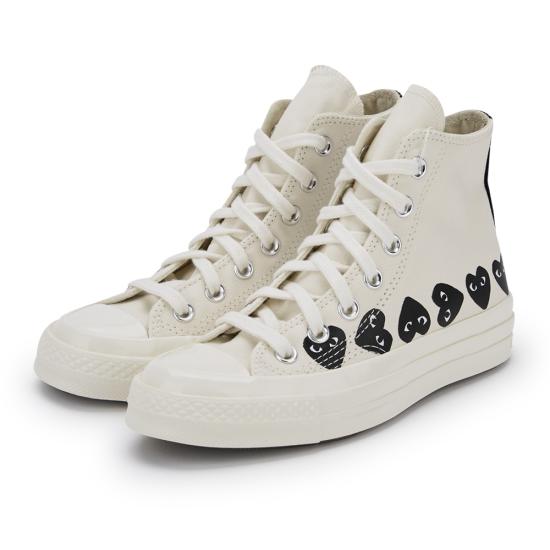 High-Top Canvas Sneakers with Playful Heart Motif